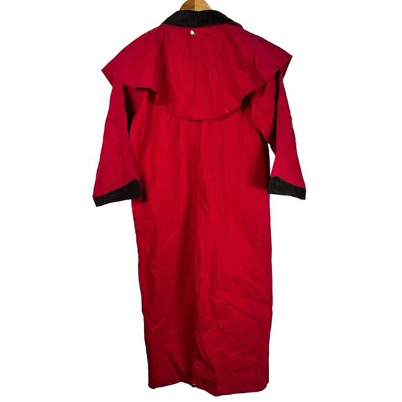 Sheyenne Red Rodeo Duster Coat Snap Button Corduroy Trim SZ 12 Western USA Made - Picture 2 of 11